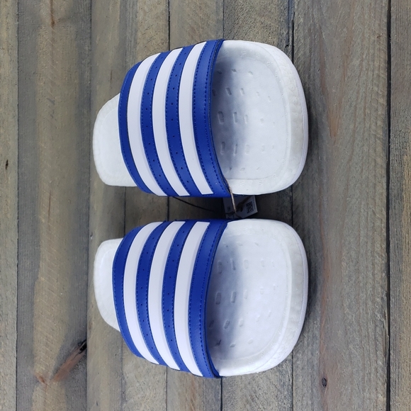 adidas Adilette Boost Men's Slides Sandals Royal Blue, White Supreme Cushioning - Picture 5 of 9